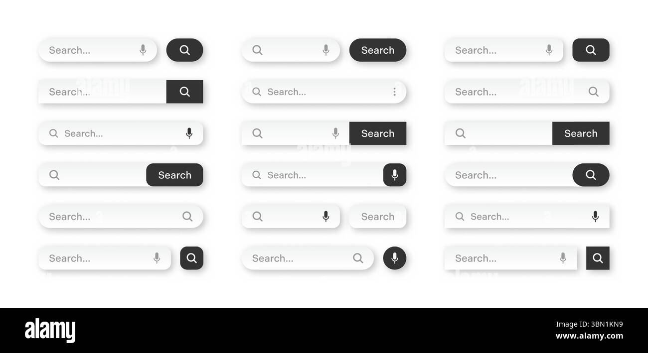 Various search bar templates. Internet browser engine with search box ...