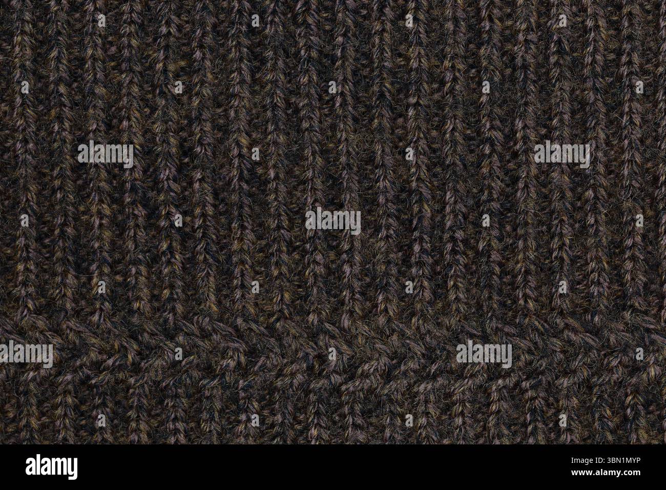 It is Brown and black knitting wool texture for pattern and background. Stock Photo
