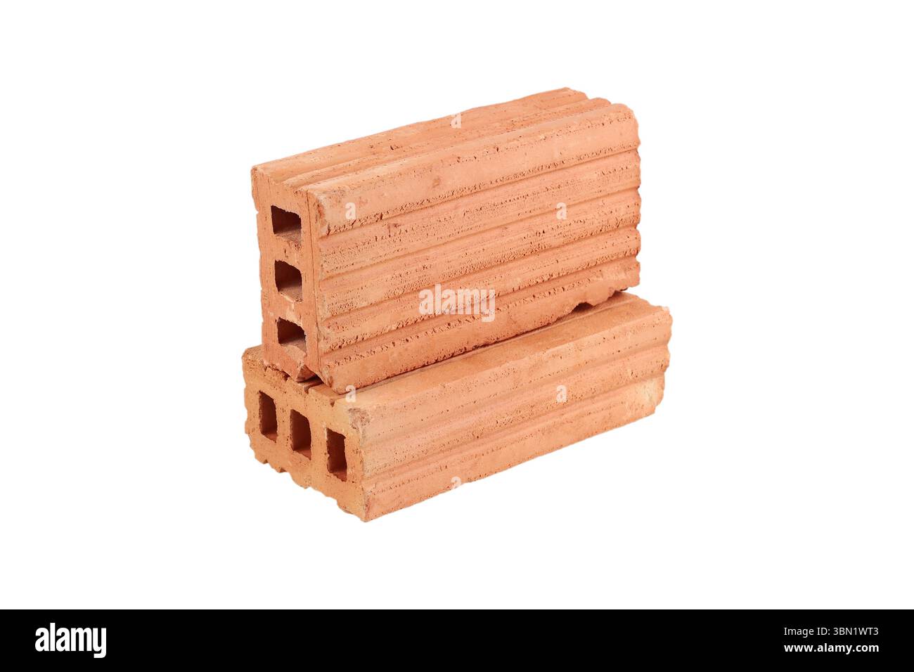 It is Two bricks for construction isolated on white. Stock Photo