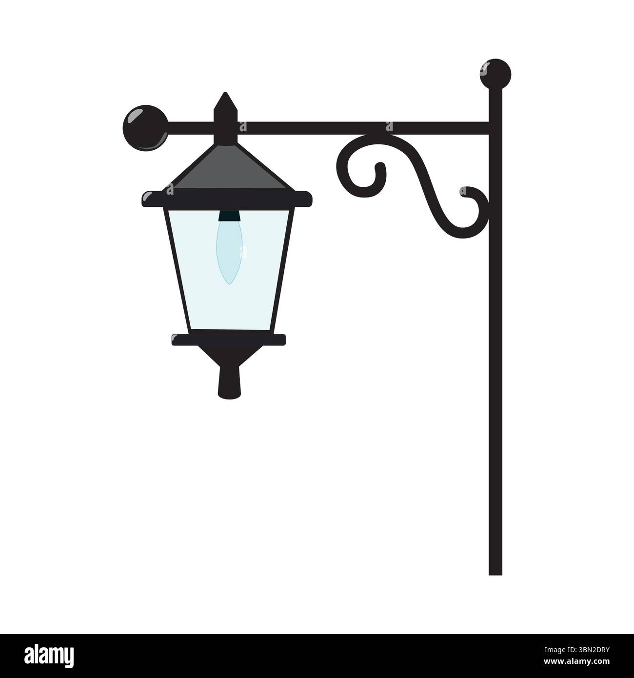 Street hanging lamp. Vector illustration Stock Vector