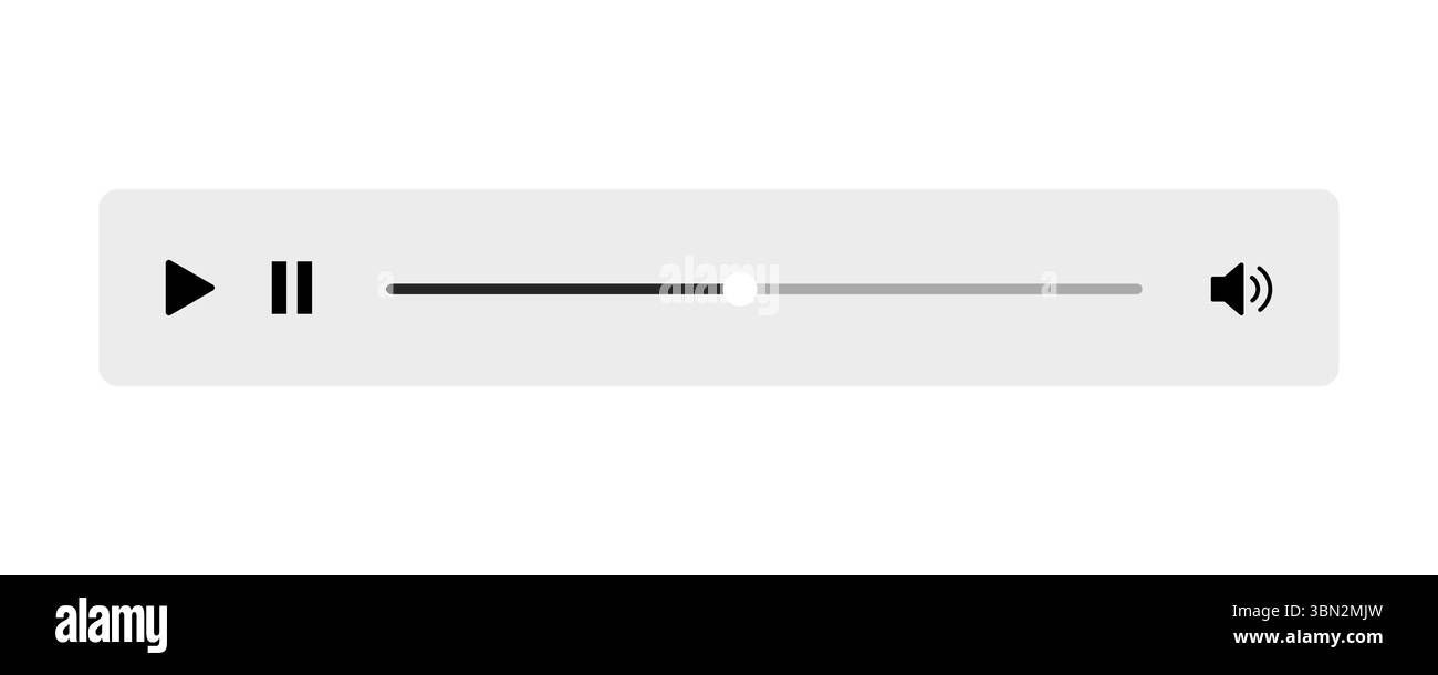 Minimized video player bar or audio player control panel Stock Vector
