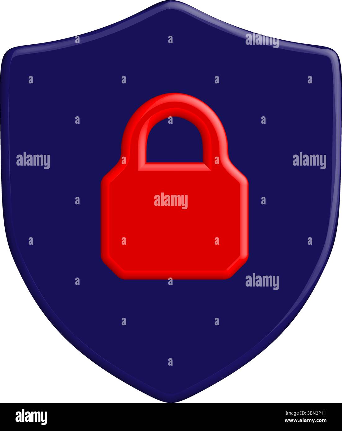 3D Security Shield with Red Padlock Vector - Protection & Privacy Icon ...