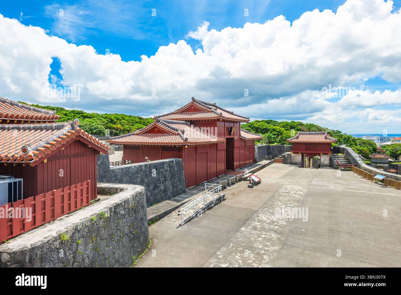 Koufuku Mon of Shuri Castle located in Shuri, Okinawa, Japan Stock Photo