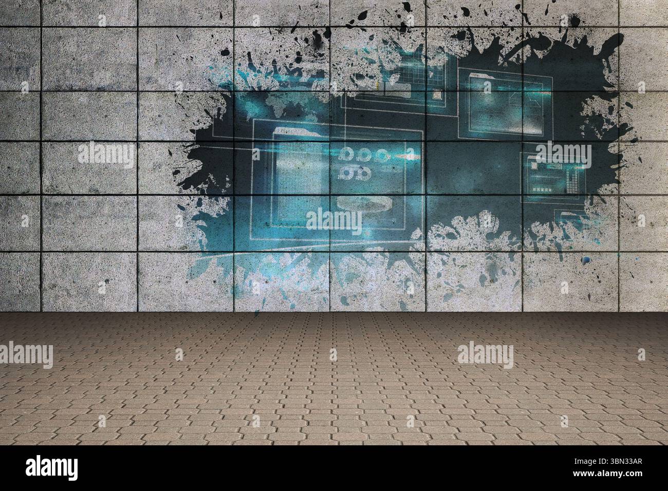 Splash showing technology interface Stock Photo