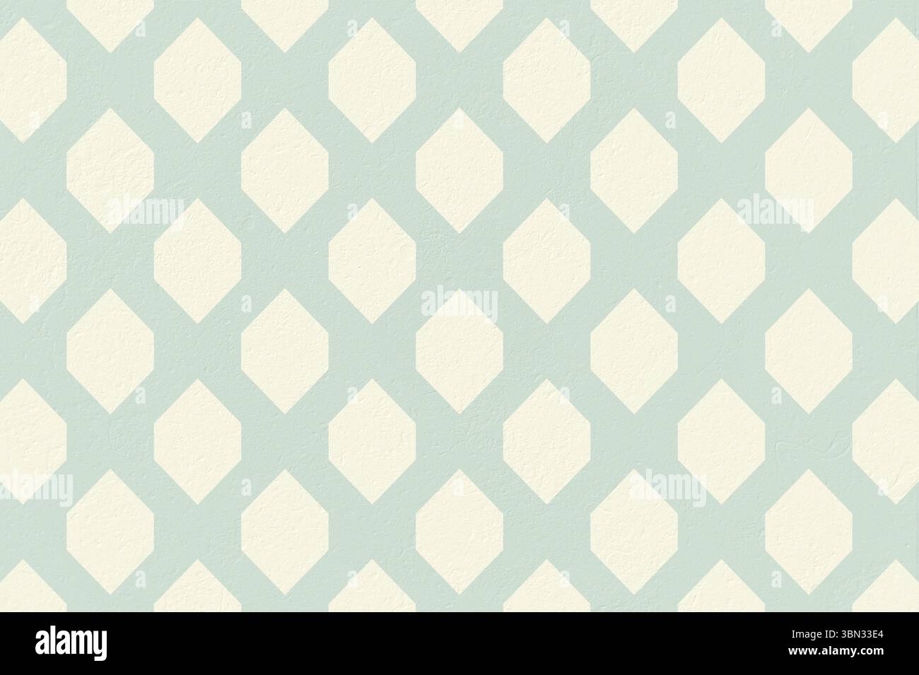 Blue and cream patterned wallpaper Stock Photo