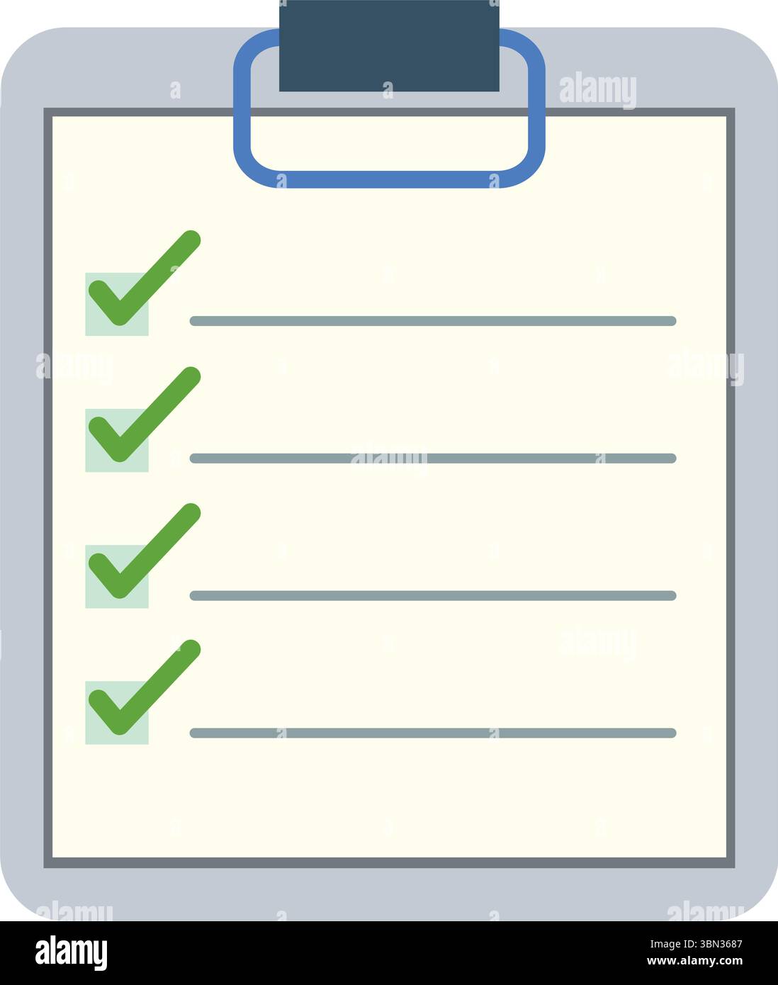 A clipboard with a checklist of green checkmarks Stock Vector Image ...