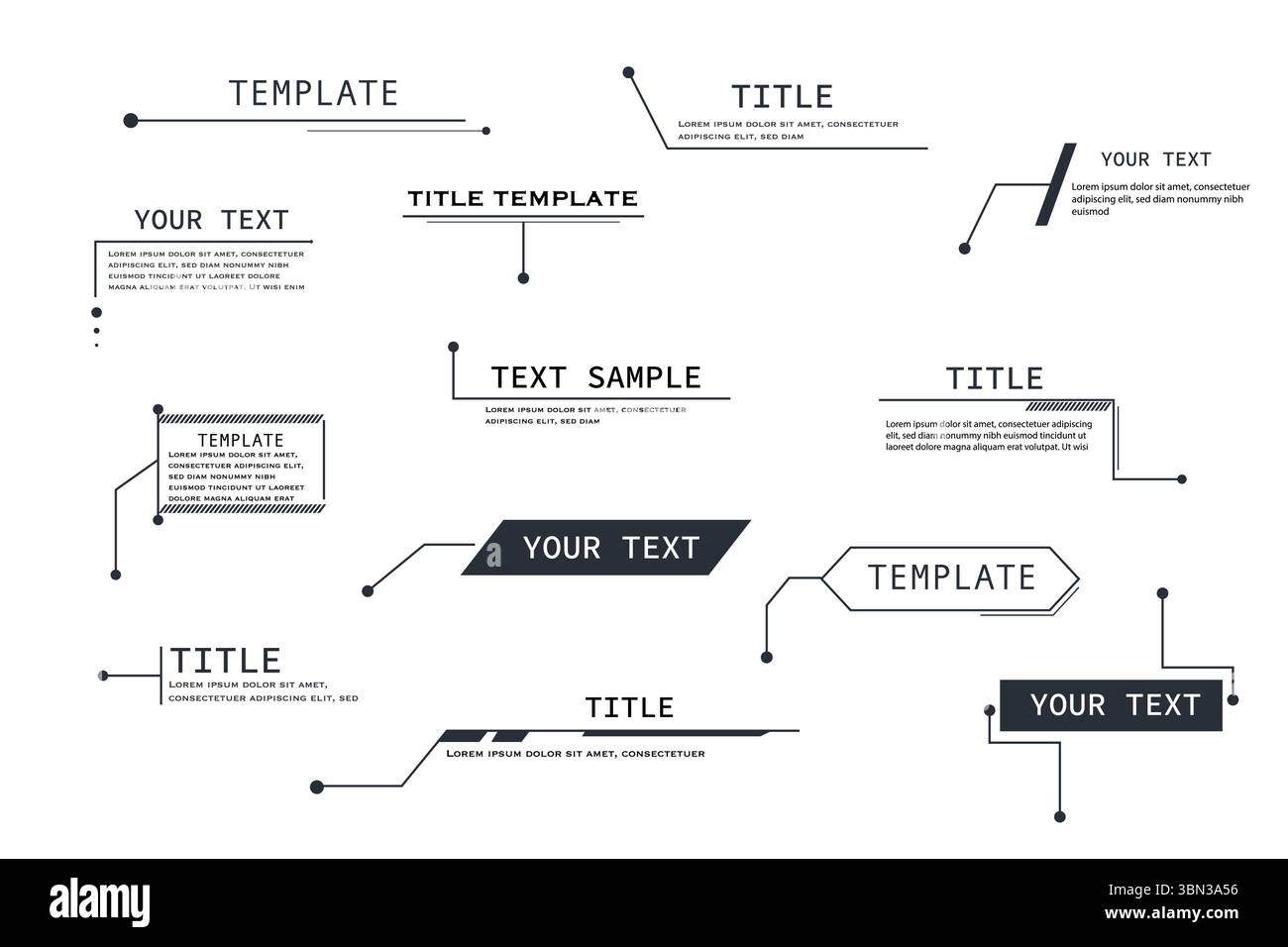 Callout title text box Abstract vector infographic with digital HUD ...