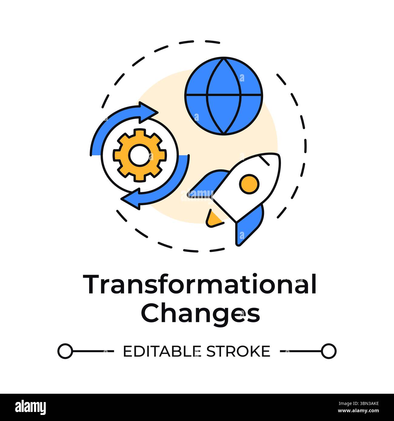 Transformational changes multi color concept icon Stock Vector