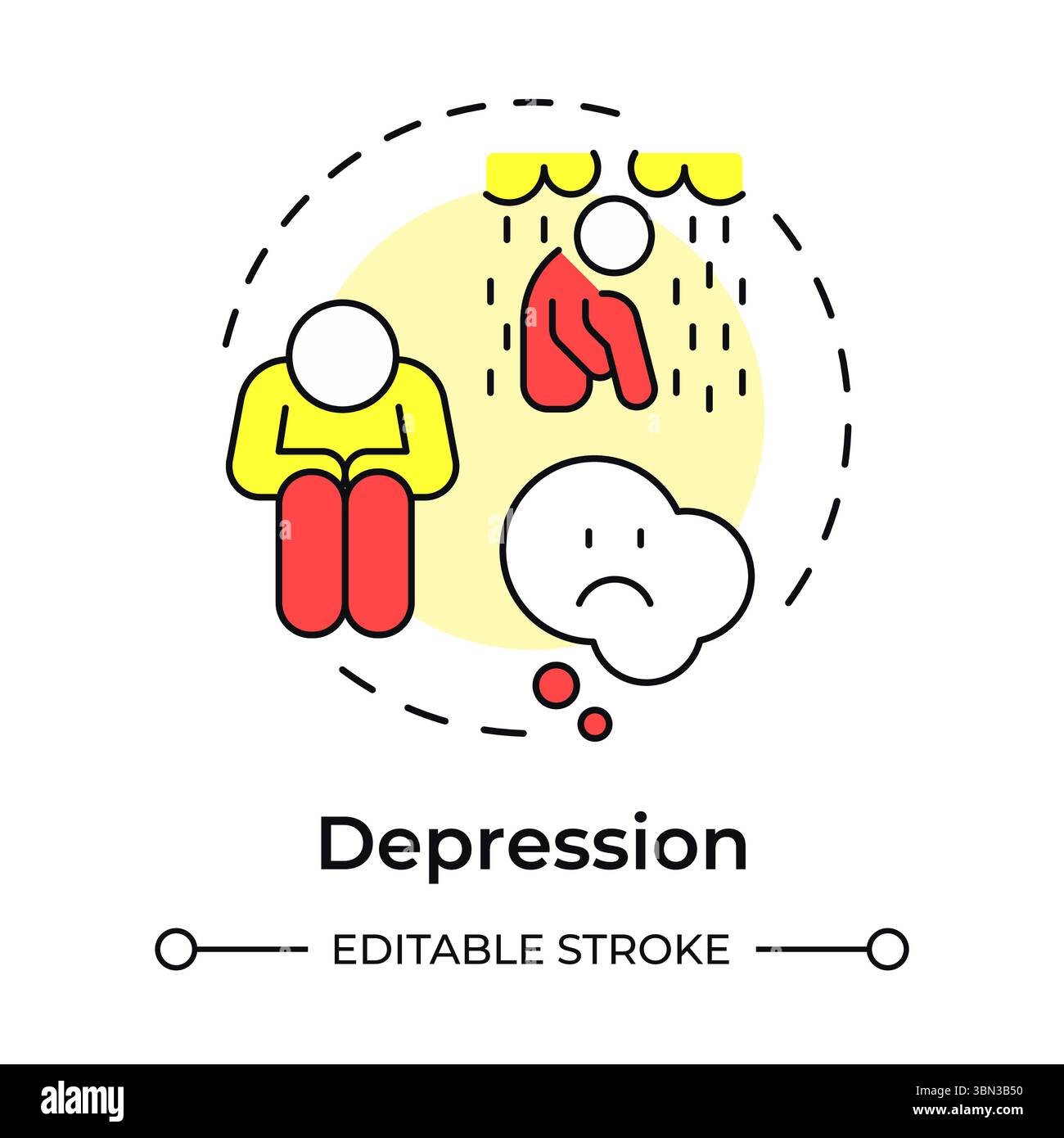 Depression multi color concept icon Stock Vector