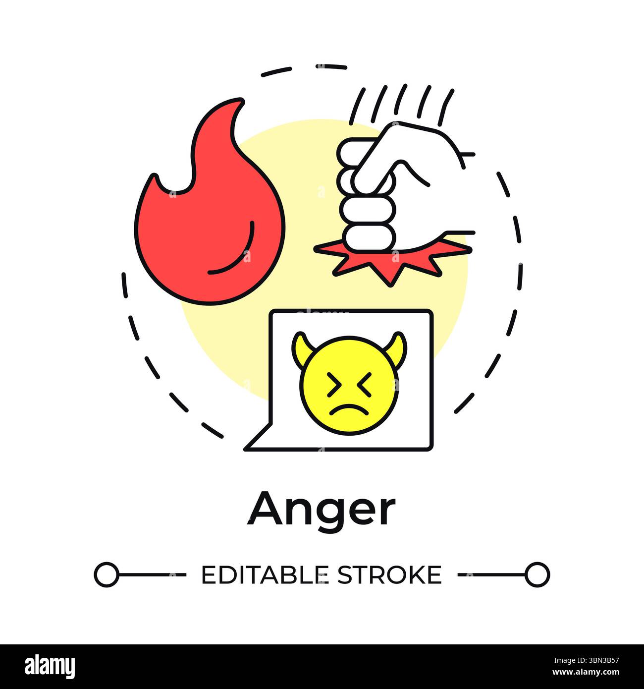 Anger multi color concept icon Stock Vector