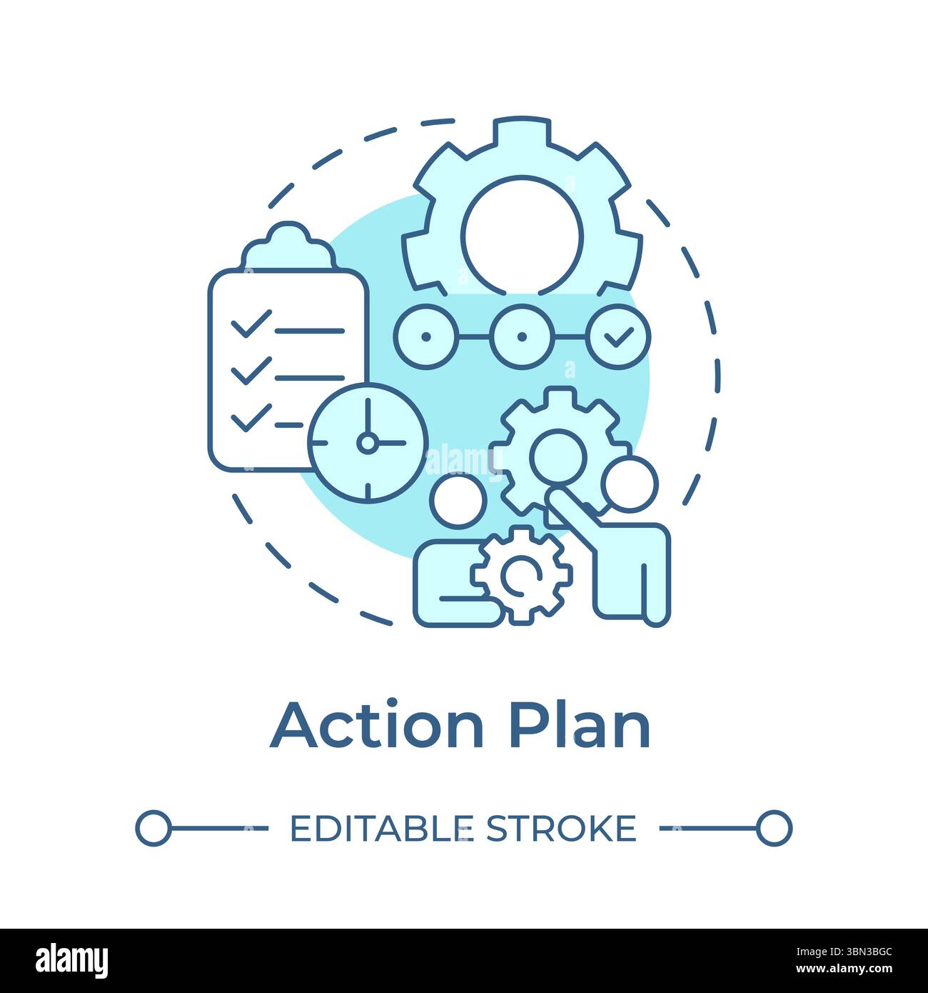 Action plan soft blue concept icon Stock Vector