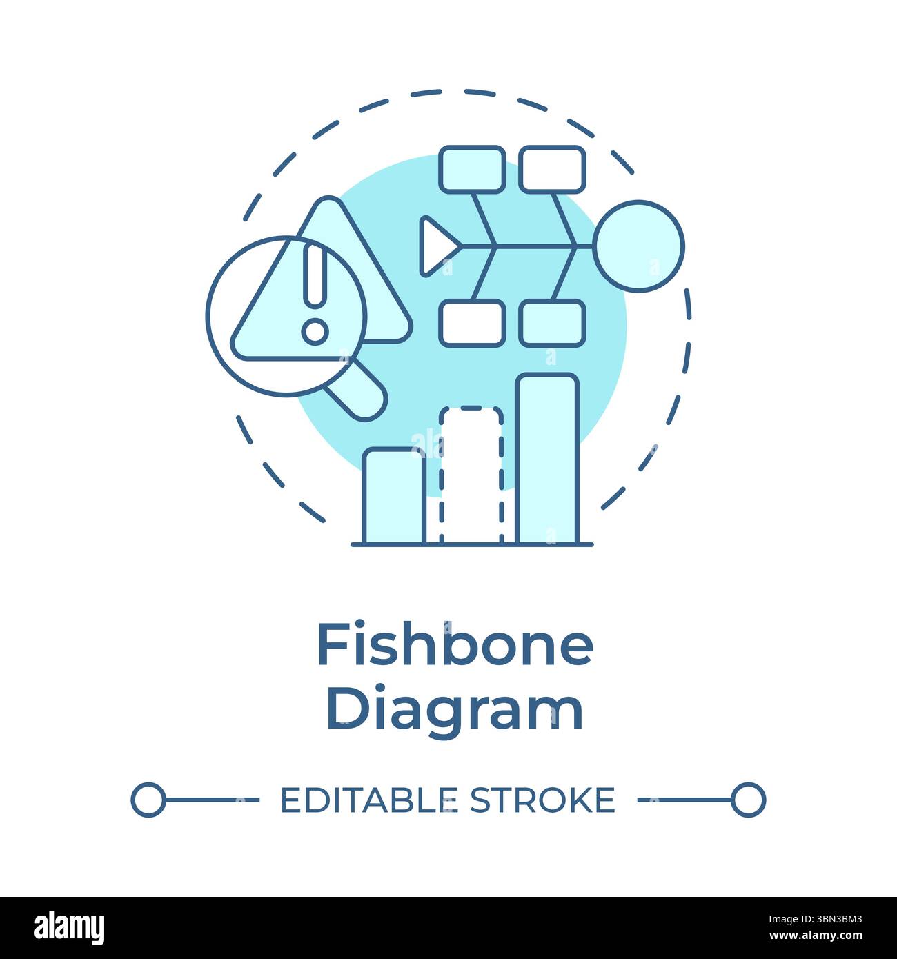 Fishbone diagram soft blue concept icon Stock Vector Image & Art - Alamy