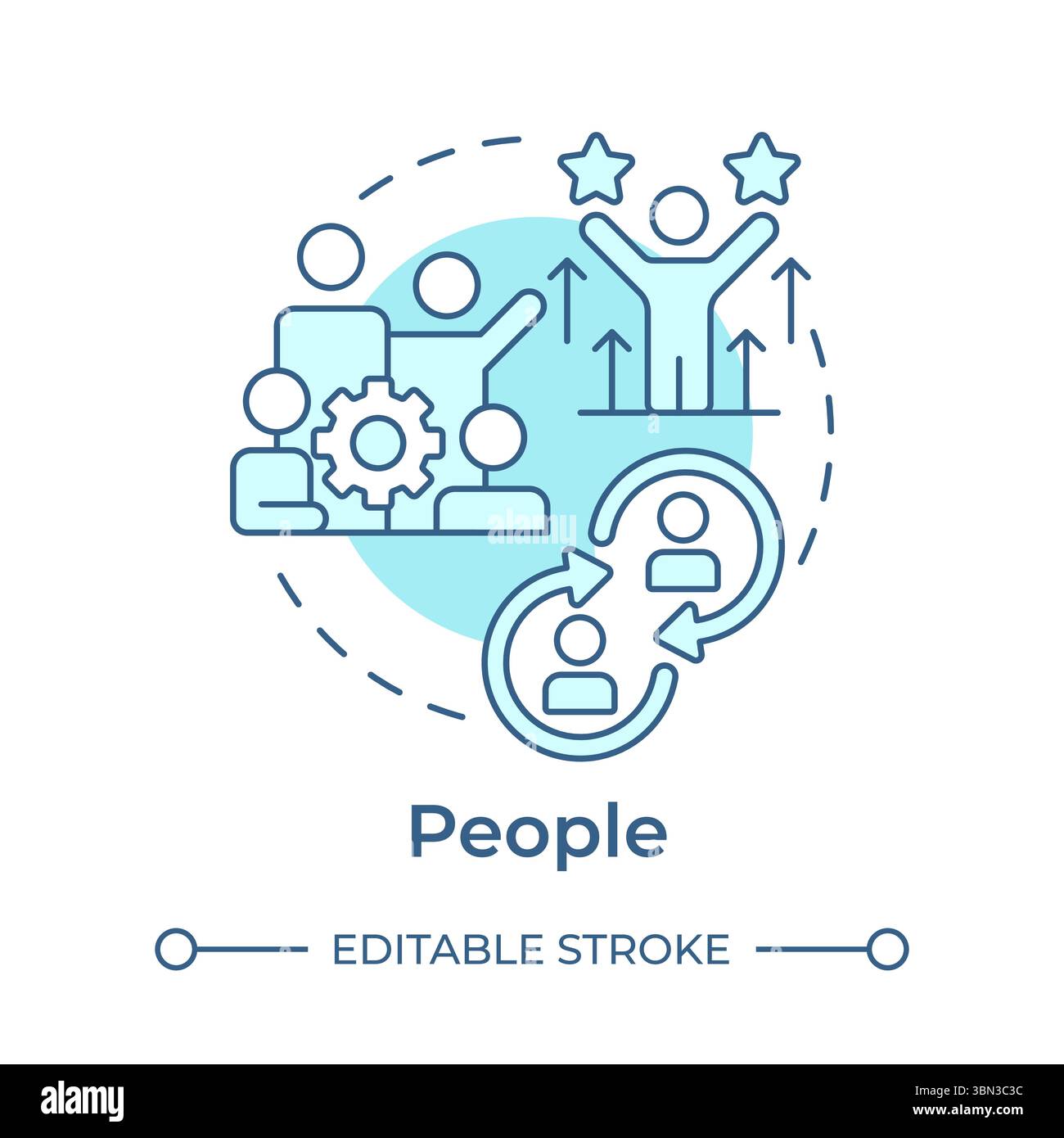People soft blue concept icon Stock Vector
