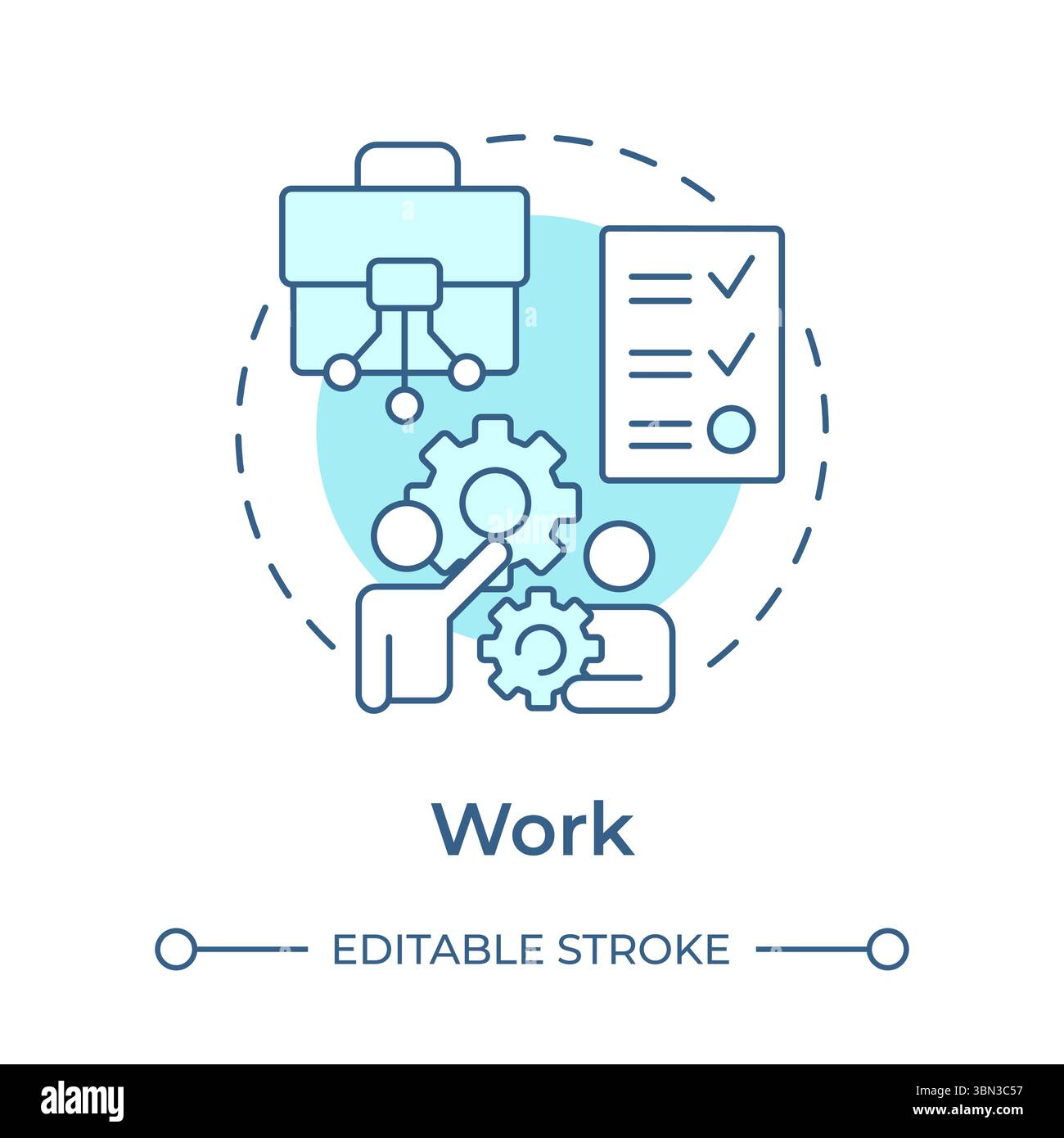 Work soft blue concept icon Stock Vector