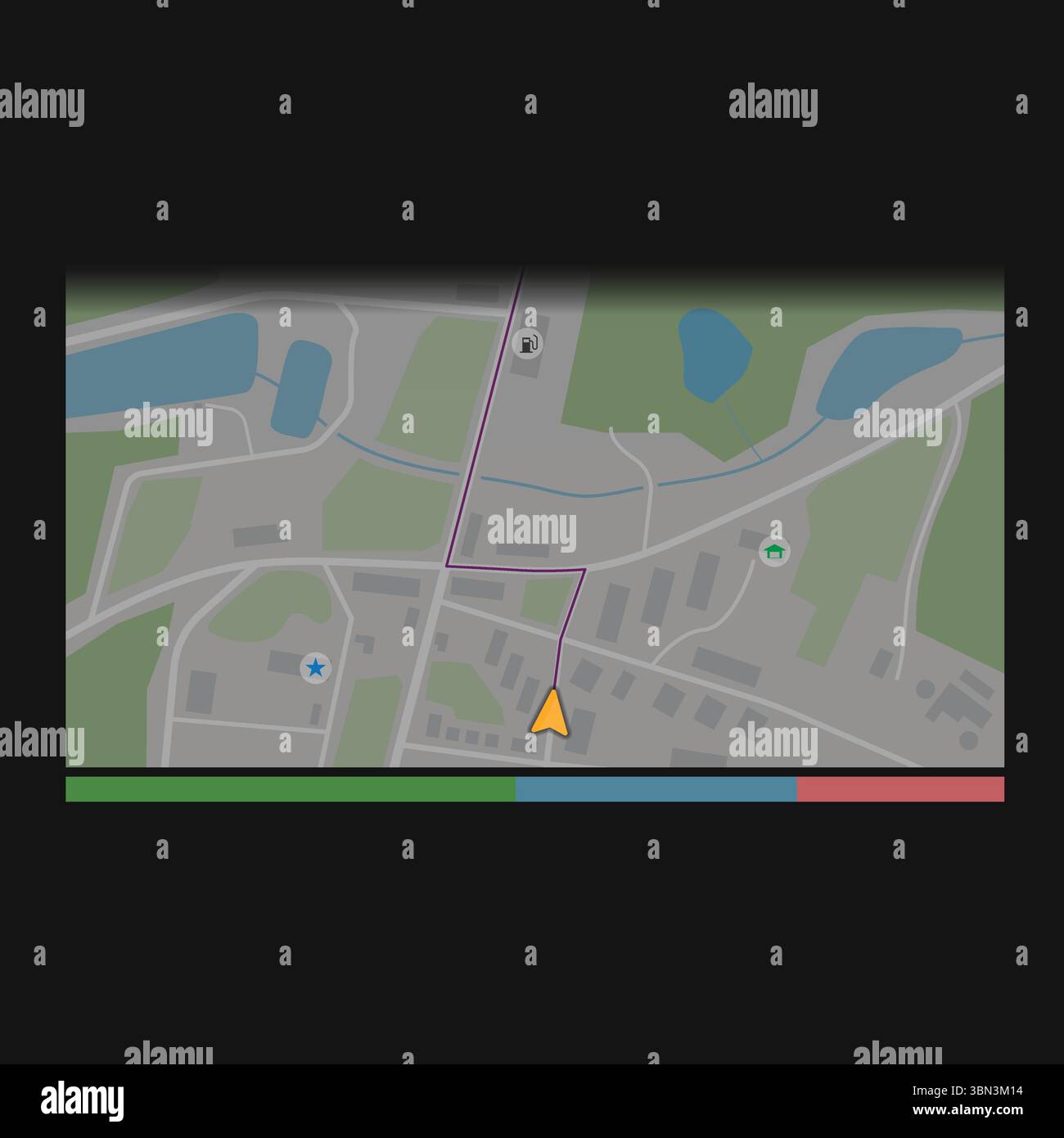 Rectangle game minimap Stock Vector