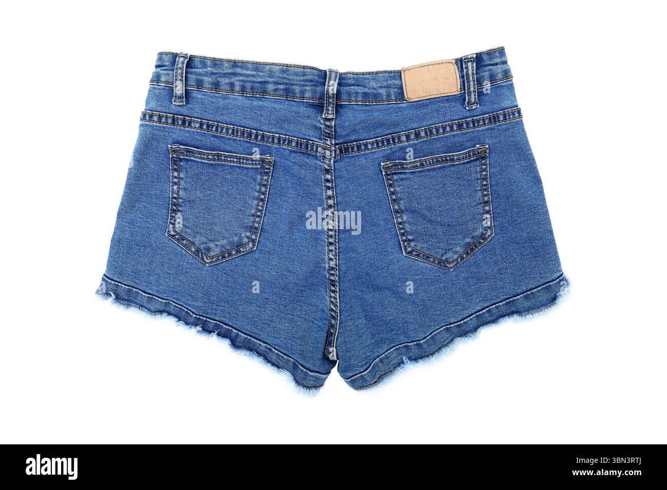 it is one short blue jeans isolated on white. Stock Photo