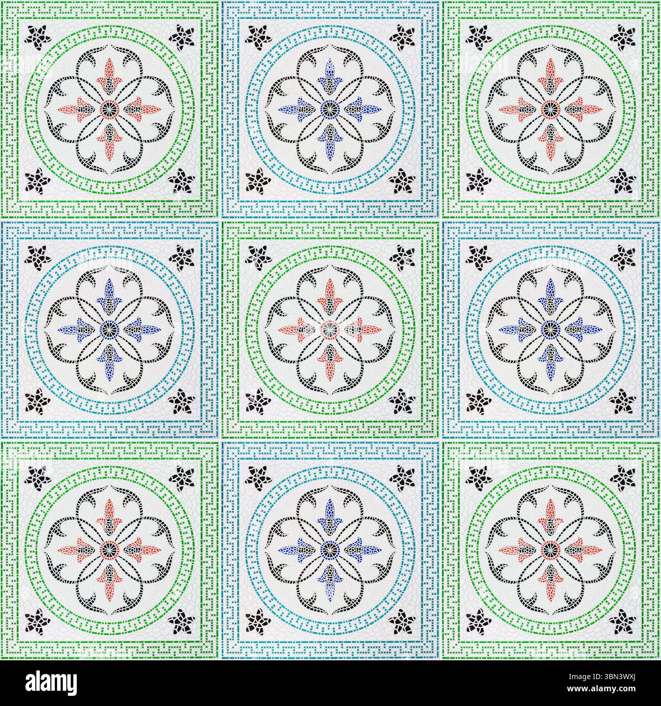 it is beautiful colorful tiled texture for pattern and background. Stock Photo