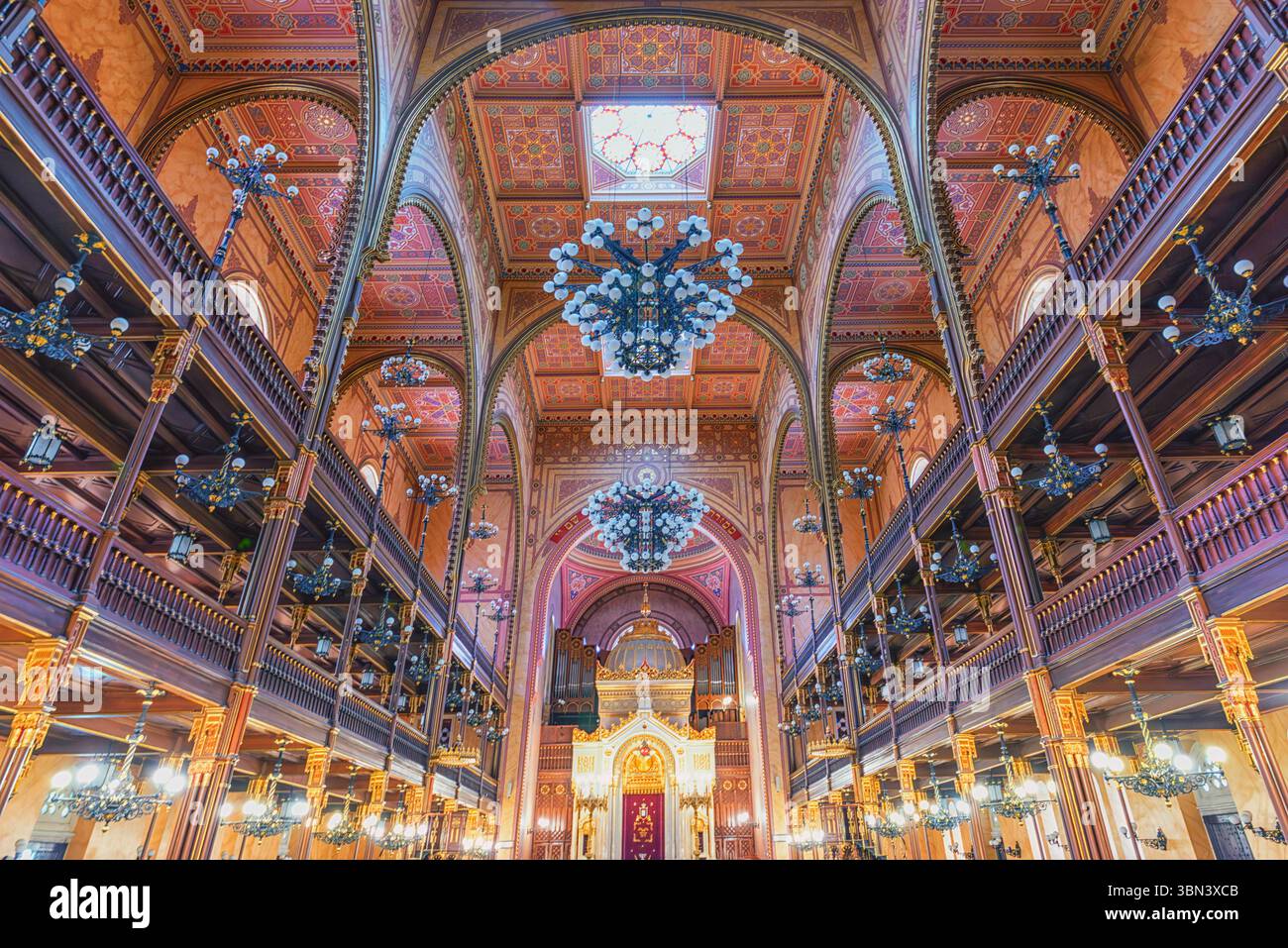 Inside the Dohany Street Synagogue in Budapest Stock Photo