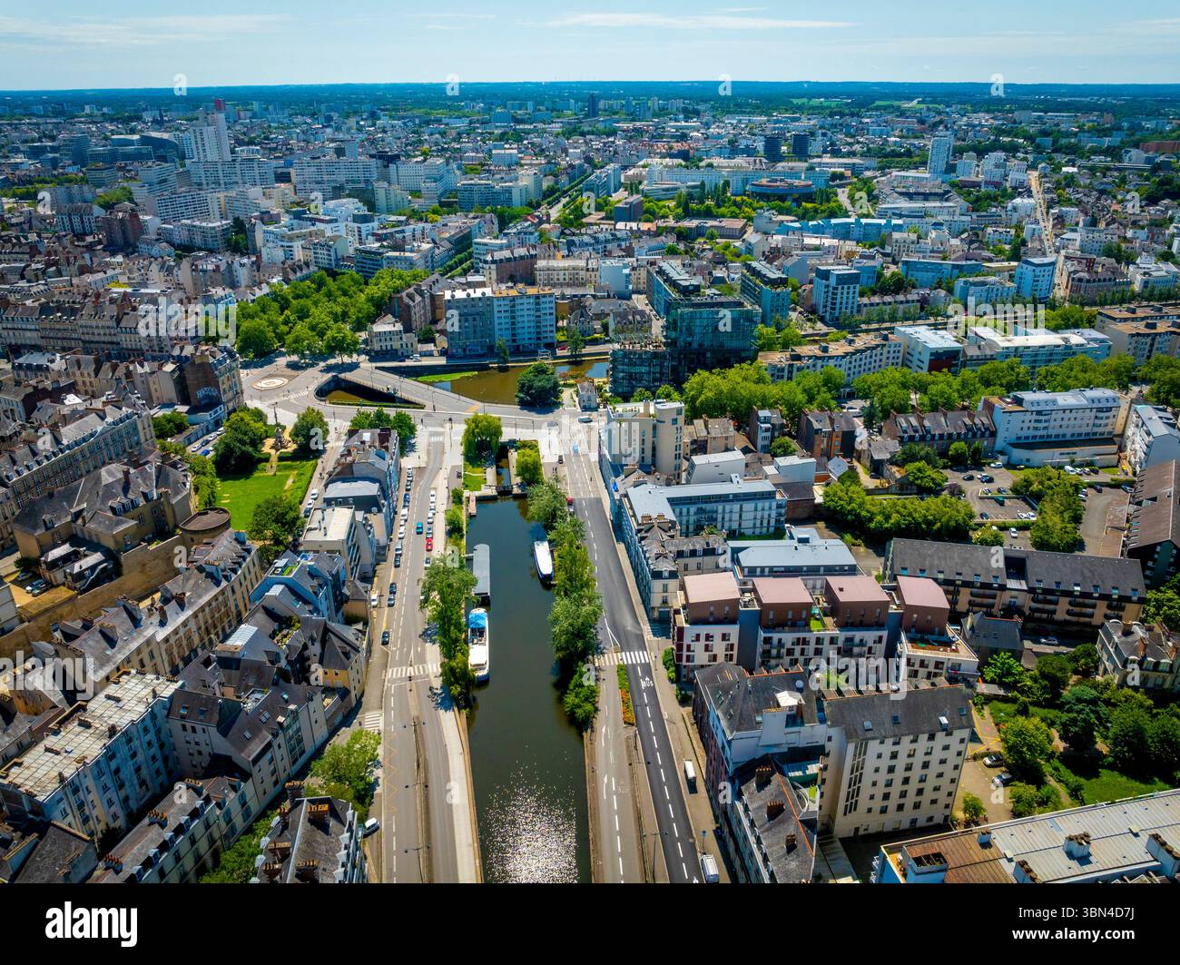 Rennes Rance France, Brittany, Ille-et-Vilaine, Rennes. The Ille et Rance canal ...