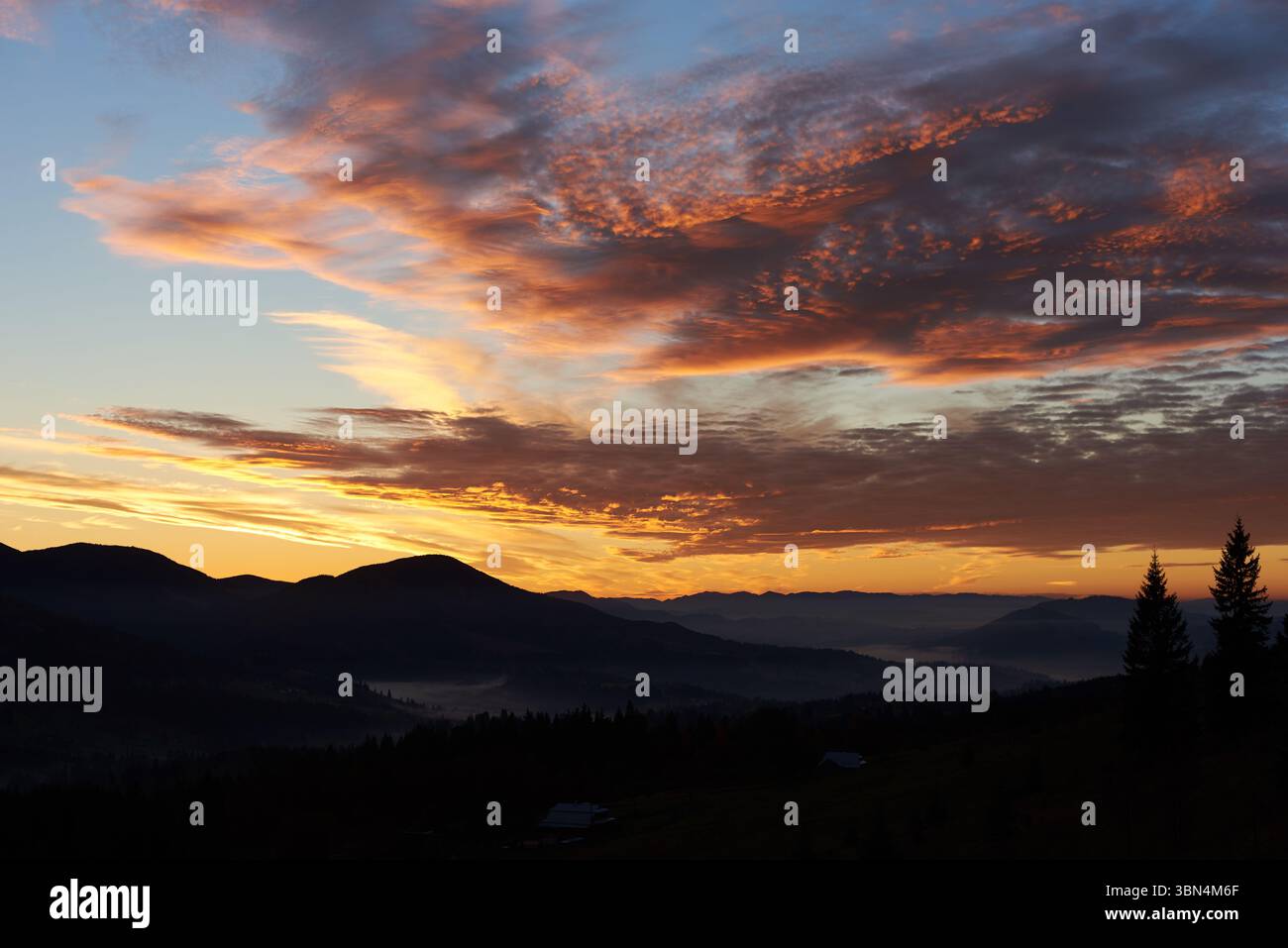 Breathtaking sunset paints sky with vibrant hues of pink, orange ...