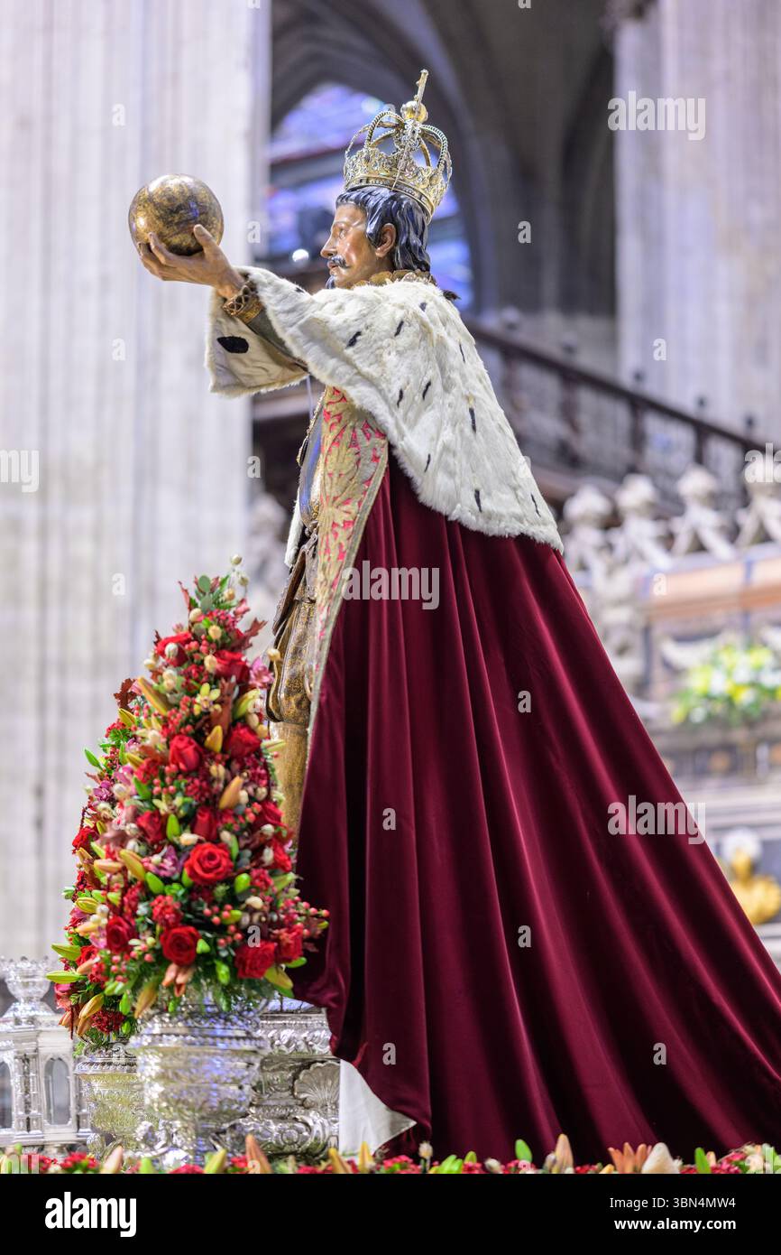 This life-sized statue of Saint Ferdinand adorned with regal attire ...