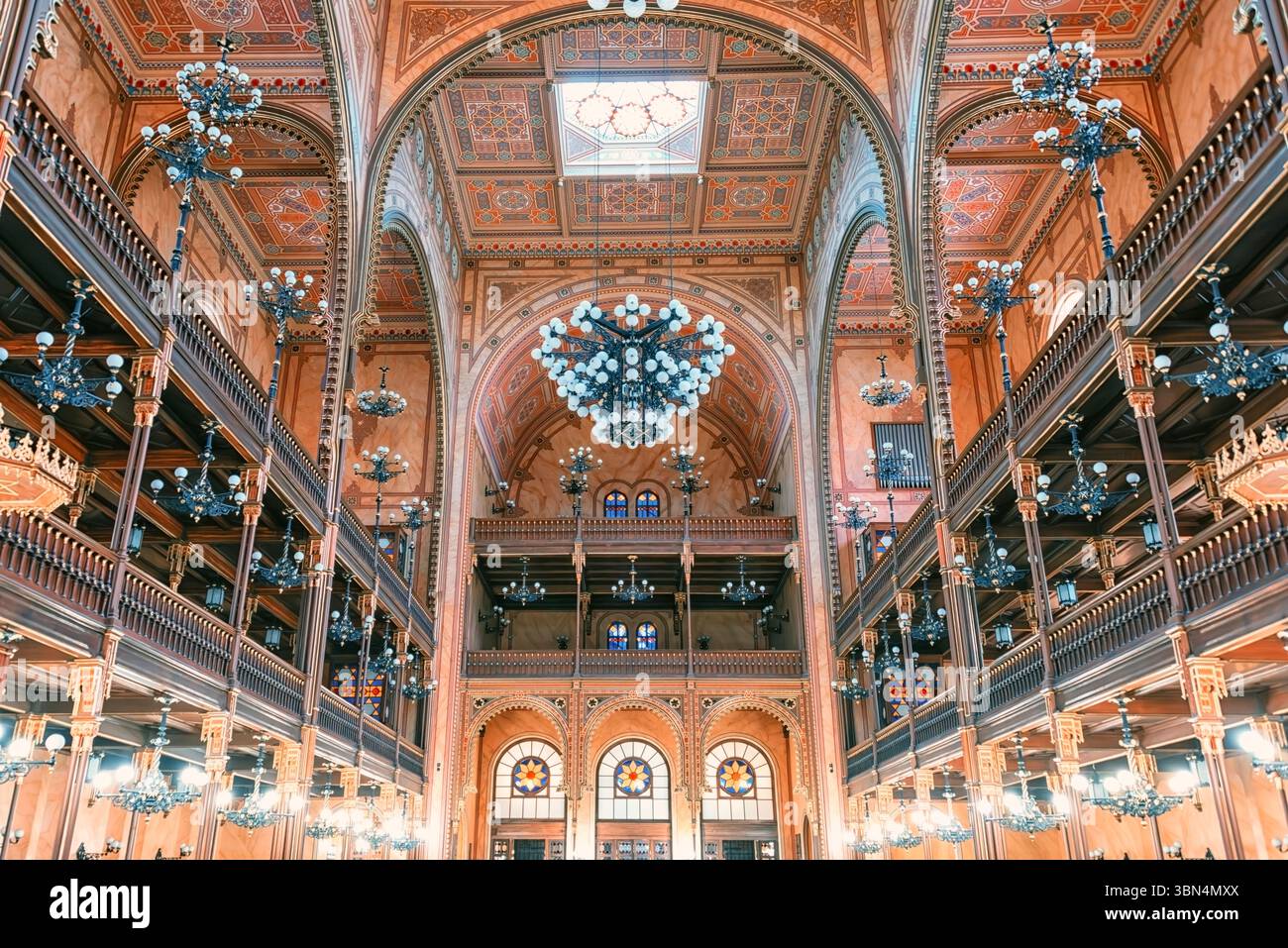 Inside the Dohany Street Synagogue in Budapest Stock Photo