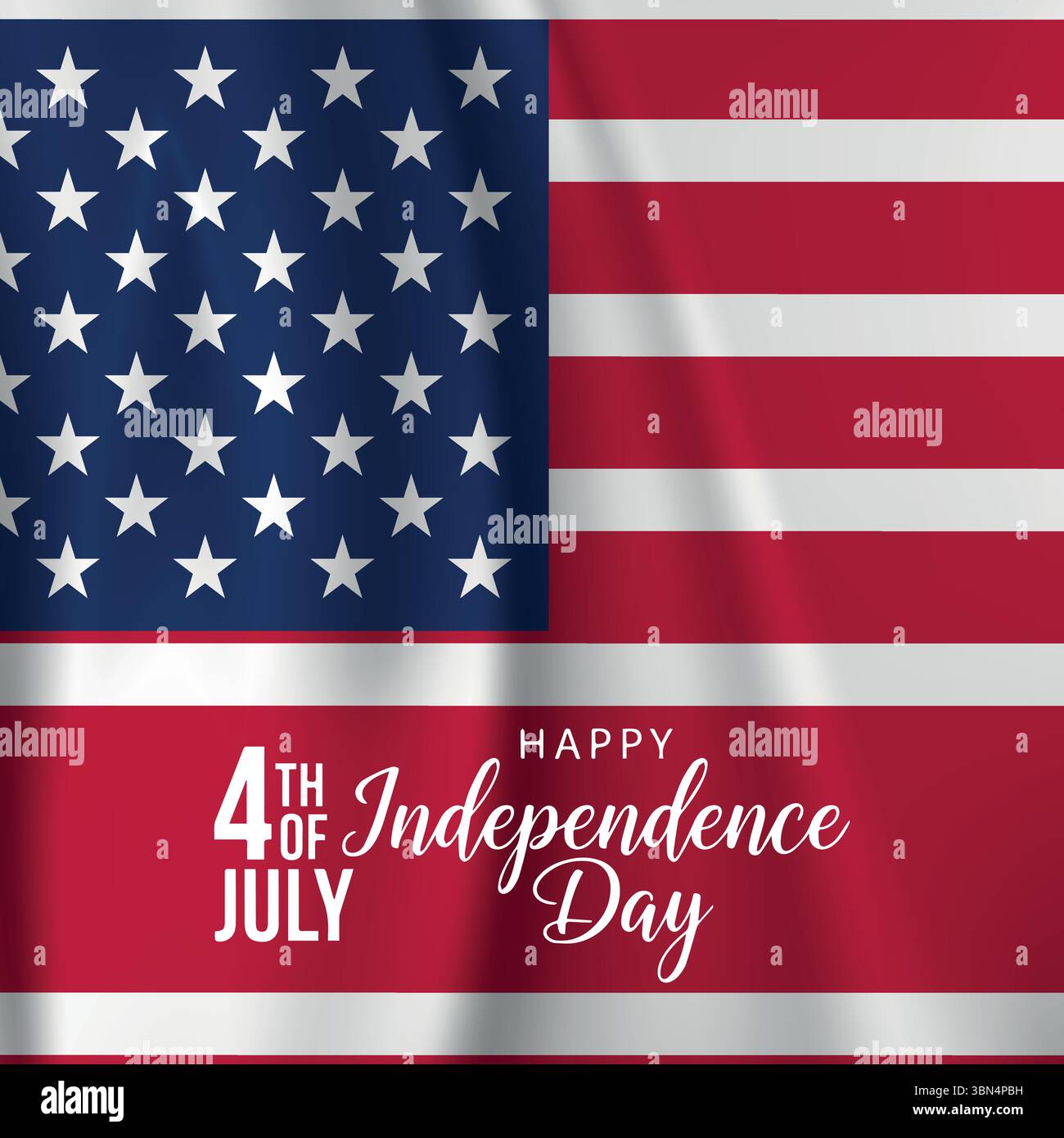 4th of July USA Independence Day Banner with American Flag Design Stock ...
