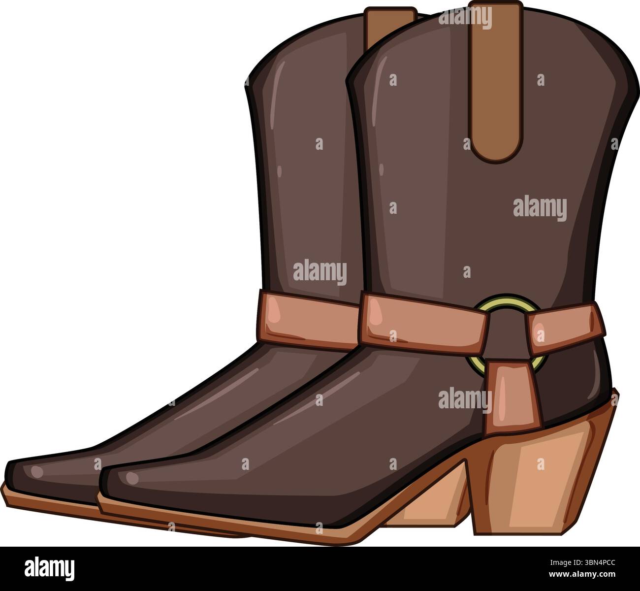rodeo cowgirl boots cartoon vector illustration Stock Vector Image ...