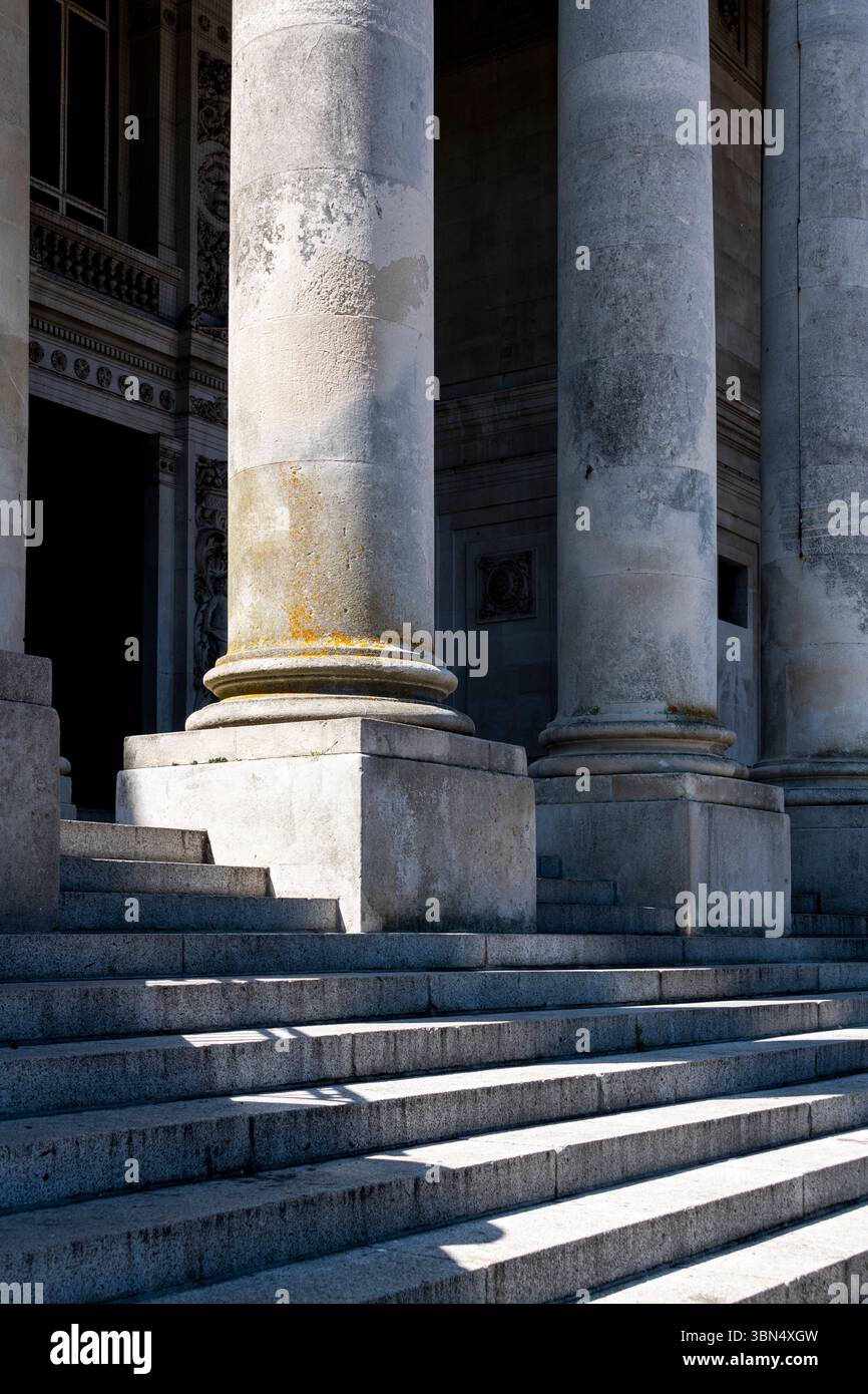 detailed view of stone columns and steps, showcasing classical ...