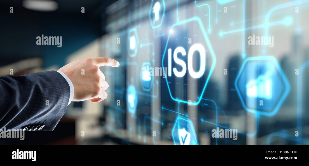 ISO Standard certification standardisation quality control concept on ...