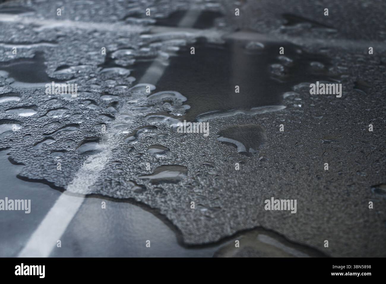wet tiled floor from raining. Stock Photo