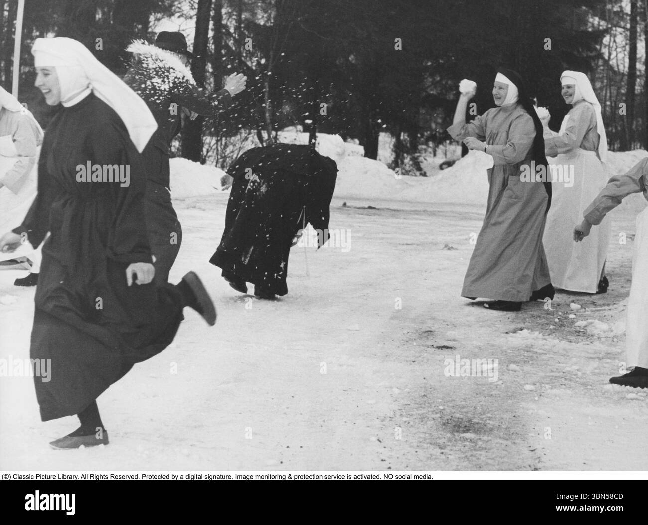 The Playful Nuns 1965 Even The Nuns Can T Resist To Take Part In A