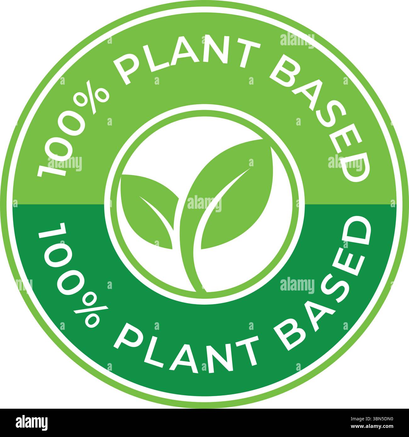 100 Percent Plant-Based vector badge logo – Green Circular Badge with ...