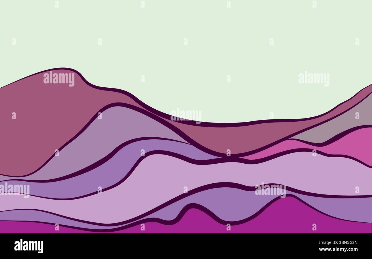Abstract Mountain Flat Color Background. Mountain Art Design Stock Vector