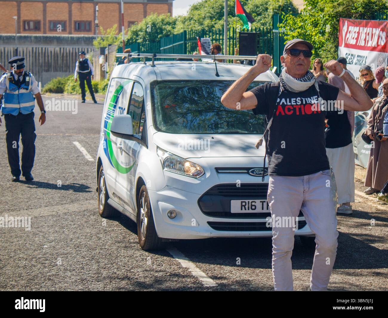 London England 30th June 2025 Protesters Can Be Seen Outside Of london-england-30th-june-2025-protesters-can-be-seen-outside-of