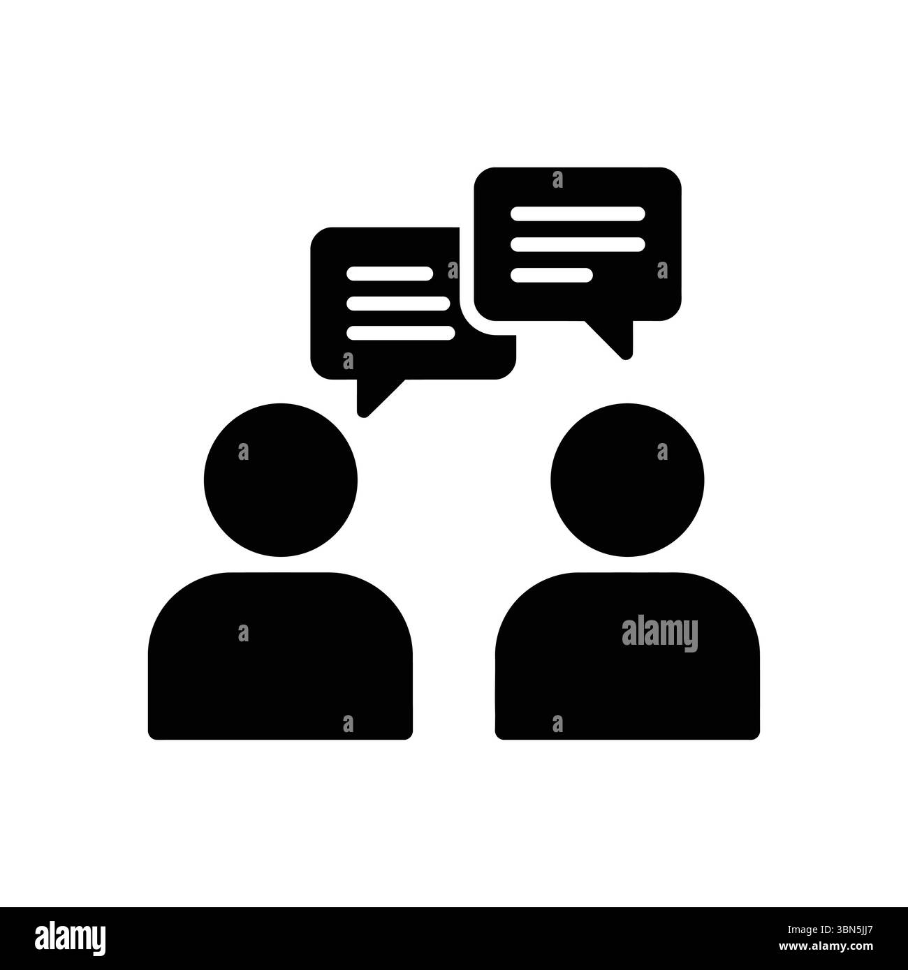 Two people chatting icon, vector illustration of communication ...