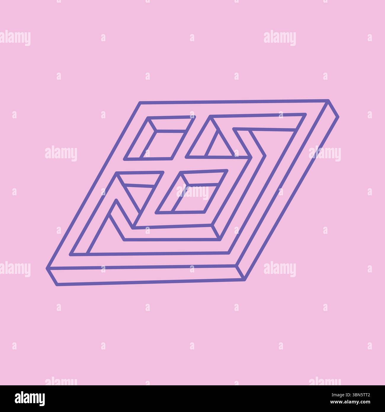 Impossible Logo. Abstract isometric drawing shape.  Stock Vector