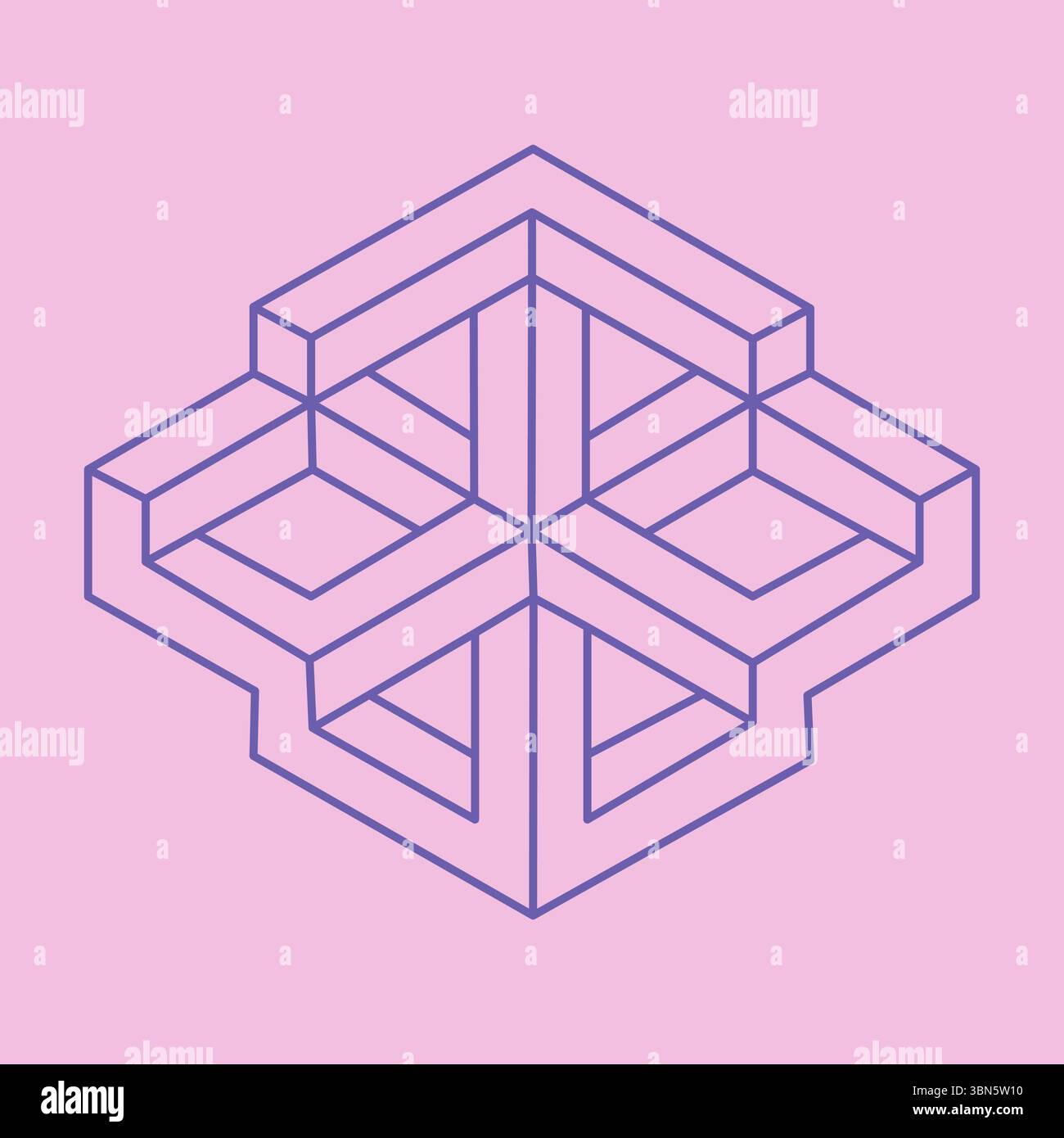 Optical illusion logo. Impossible shapes. Sacred geometry figures ...