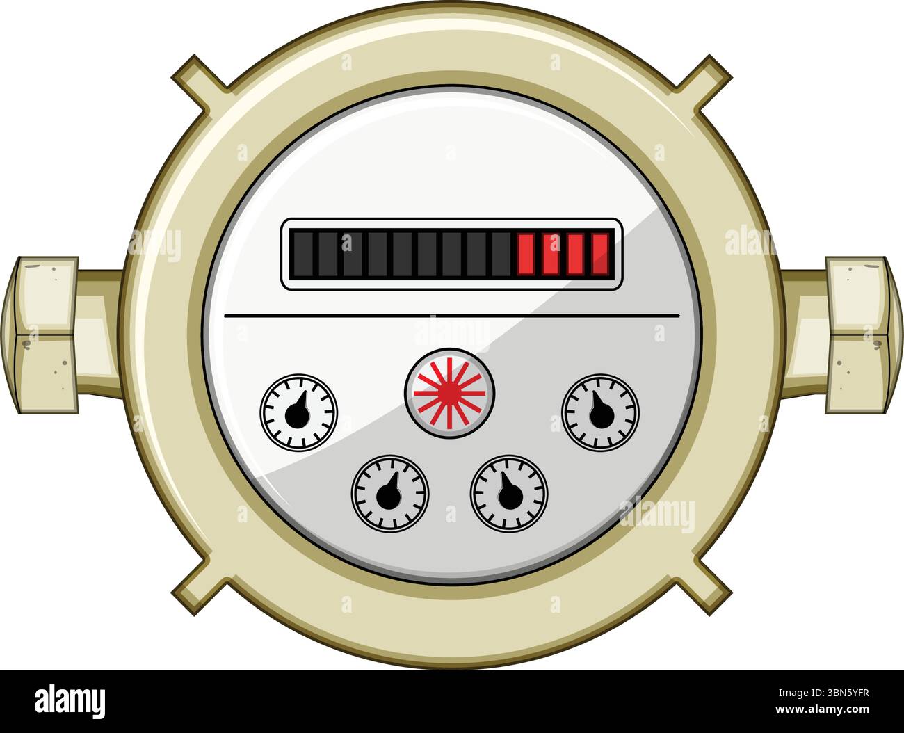 utility water meter cartoon vector illustration Stock Vector Image ...