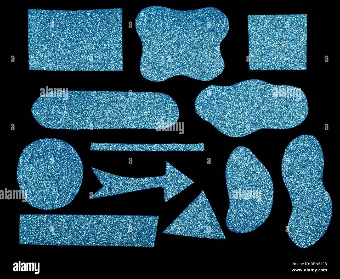 Blue geometric shapes on black hi-res stock photography and images - Alamy