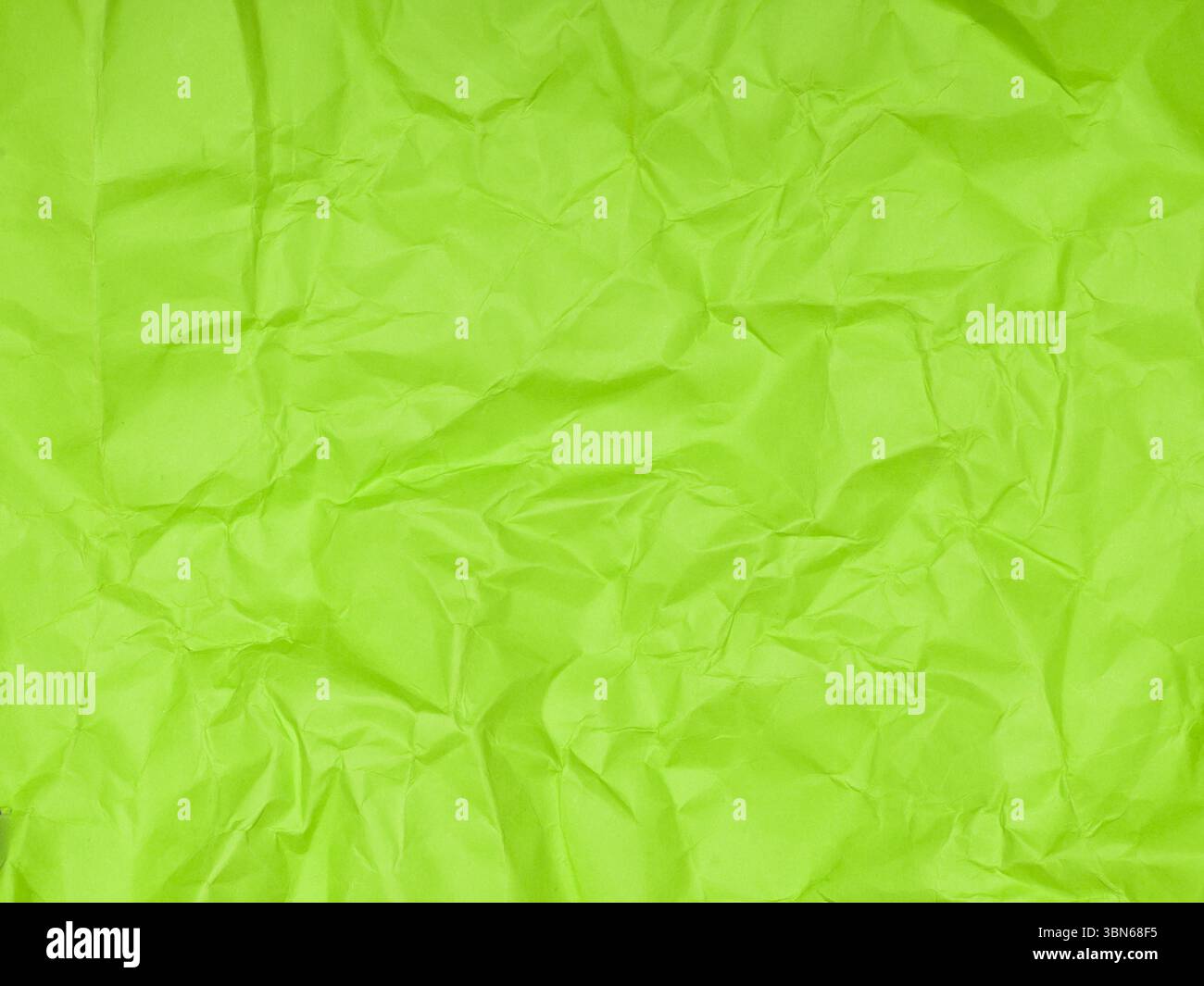 Lime Green Crumpled Paper Texture Stock Photo