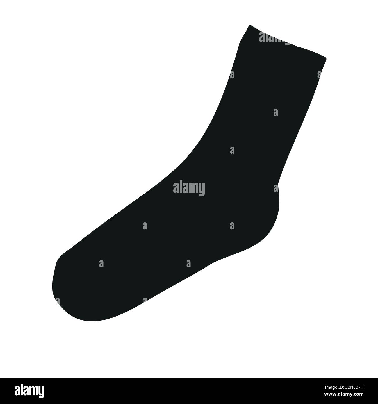 Vector hand drawn sock silhouette Stock Vector