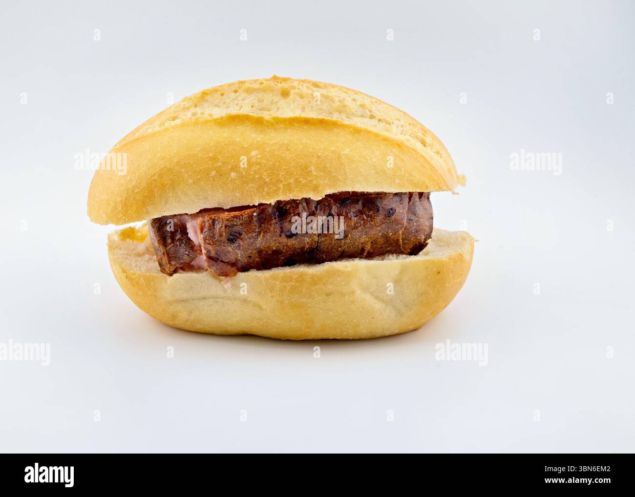 Fleischkäse im Brötchen Stock Photo
