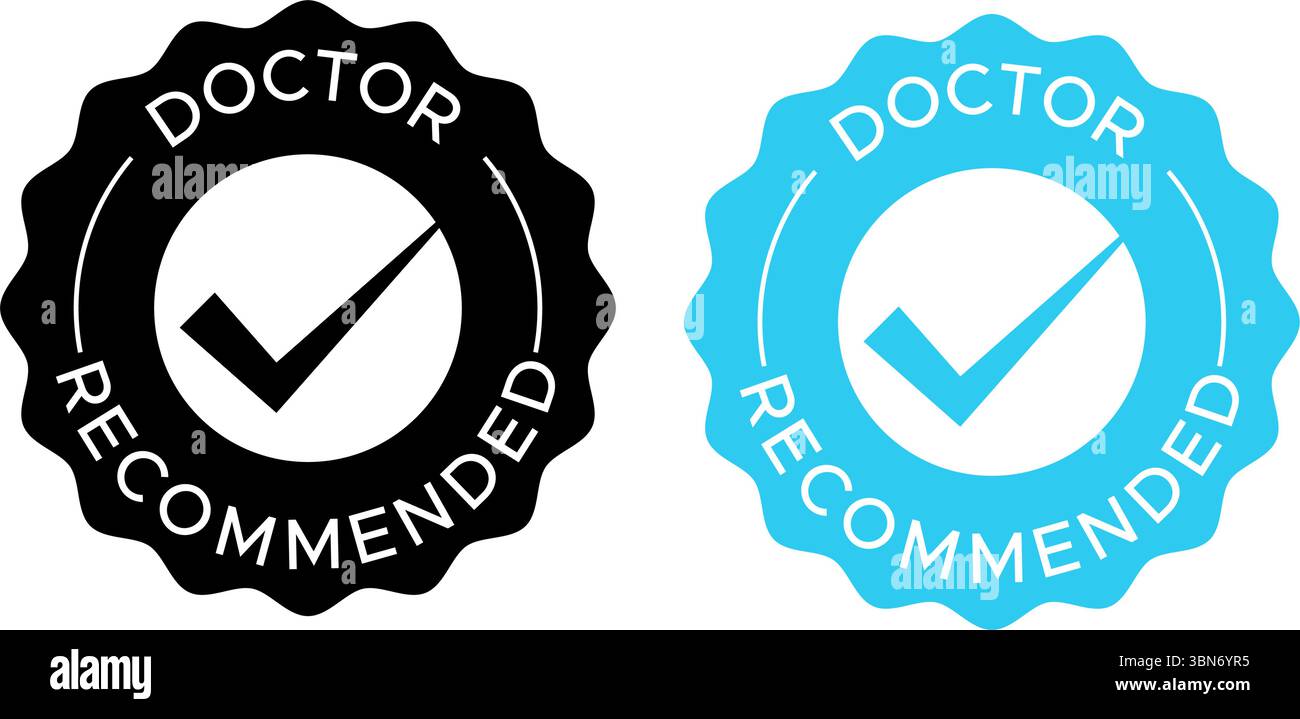 Doctor Recommended vector badge Stock Vector Image & Art - Alamy