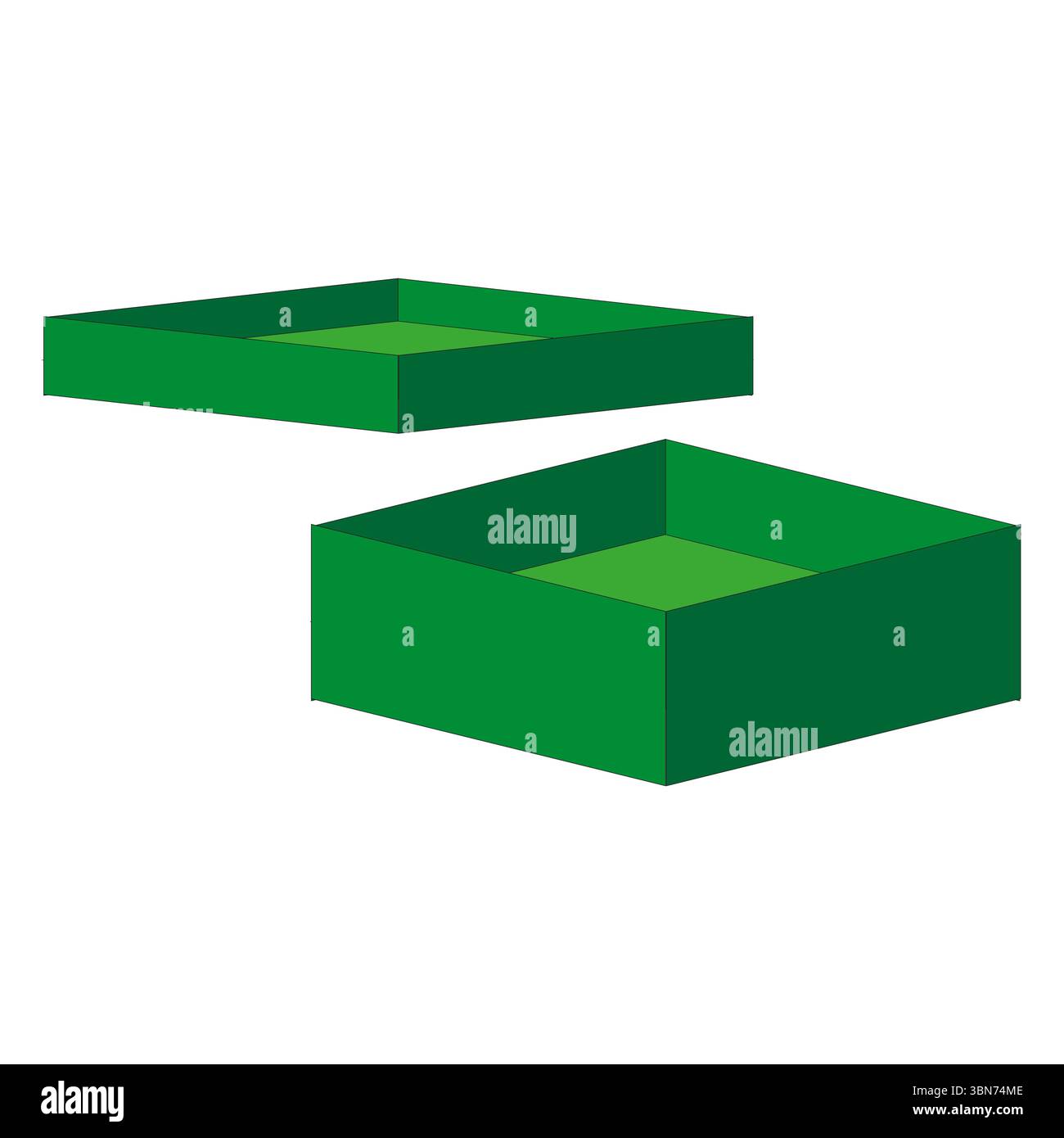 Isometric box shapes. Green cube elements. 3D structure vector ...