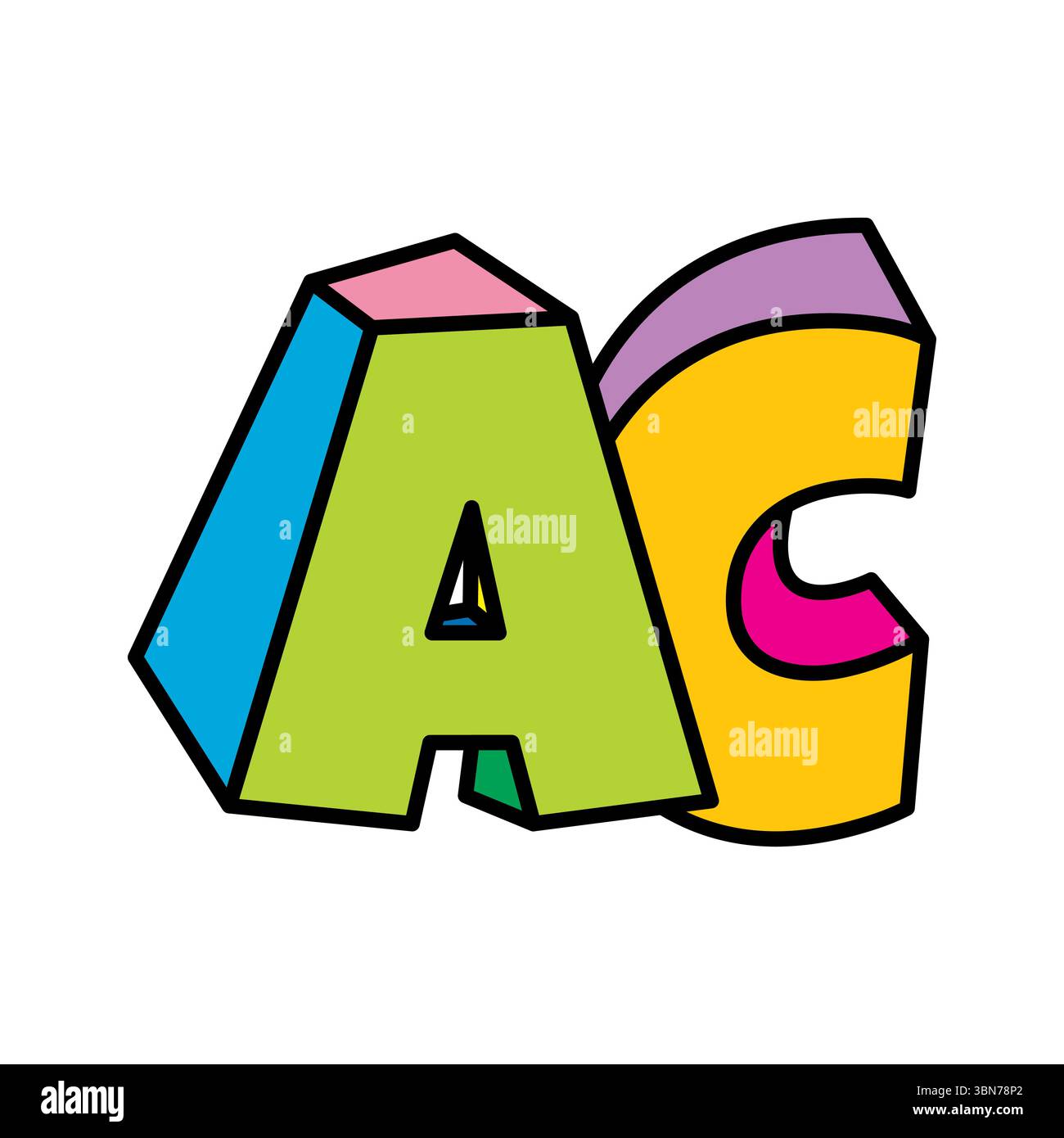AC letter logo playful colorful vector Stock Vector