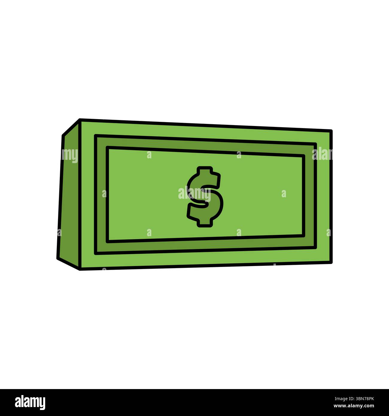 green dollar bill icon vector illustration Stock Vector