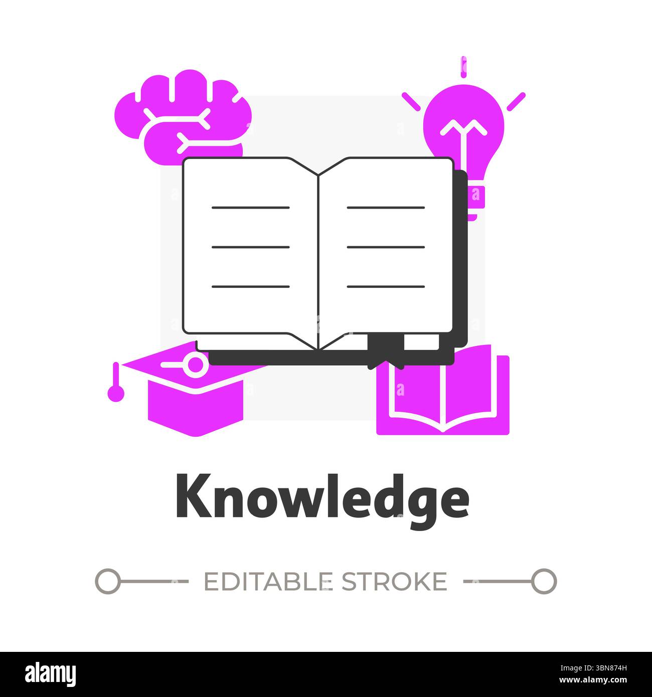Knowledge flat outline concept icon Stock Vector Image & Art - Alamy