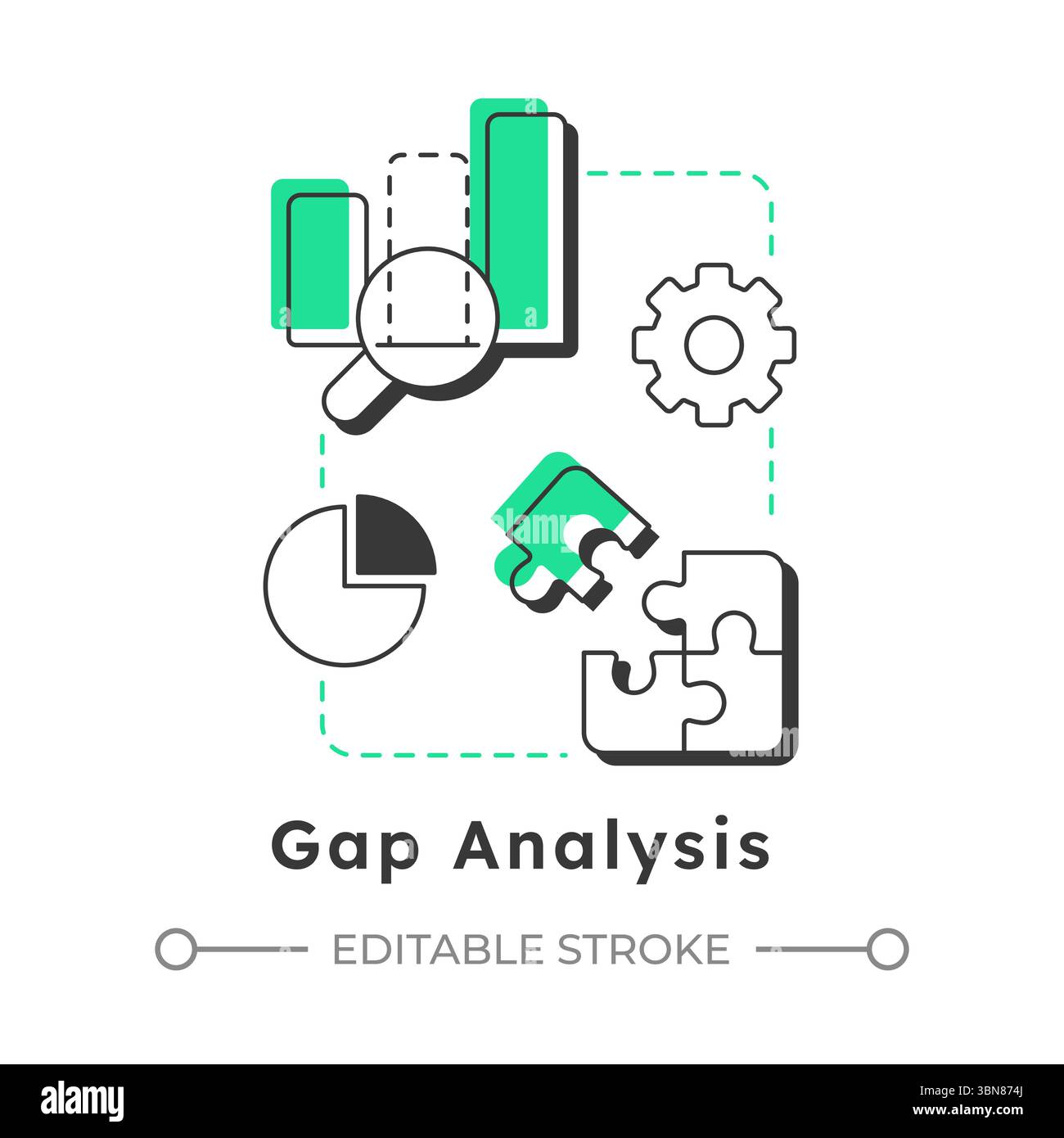 Gap analysis modern linear concept icon Stock Vector