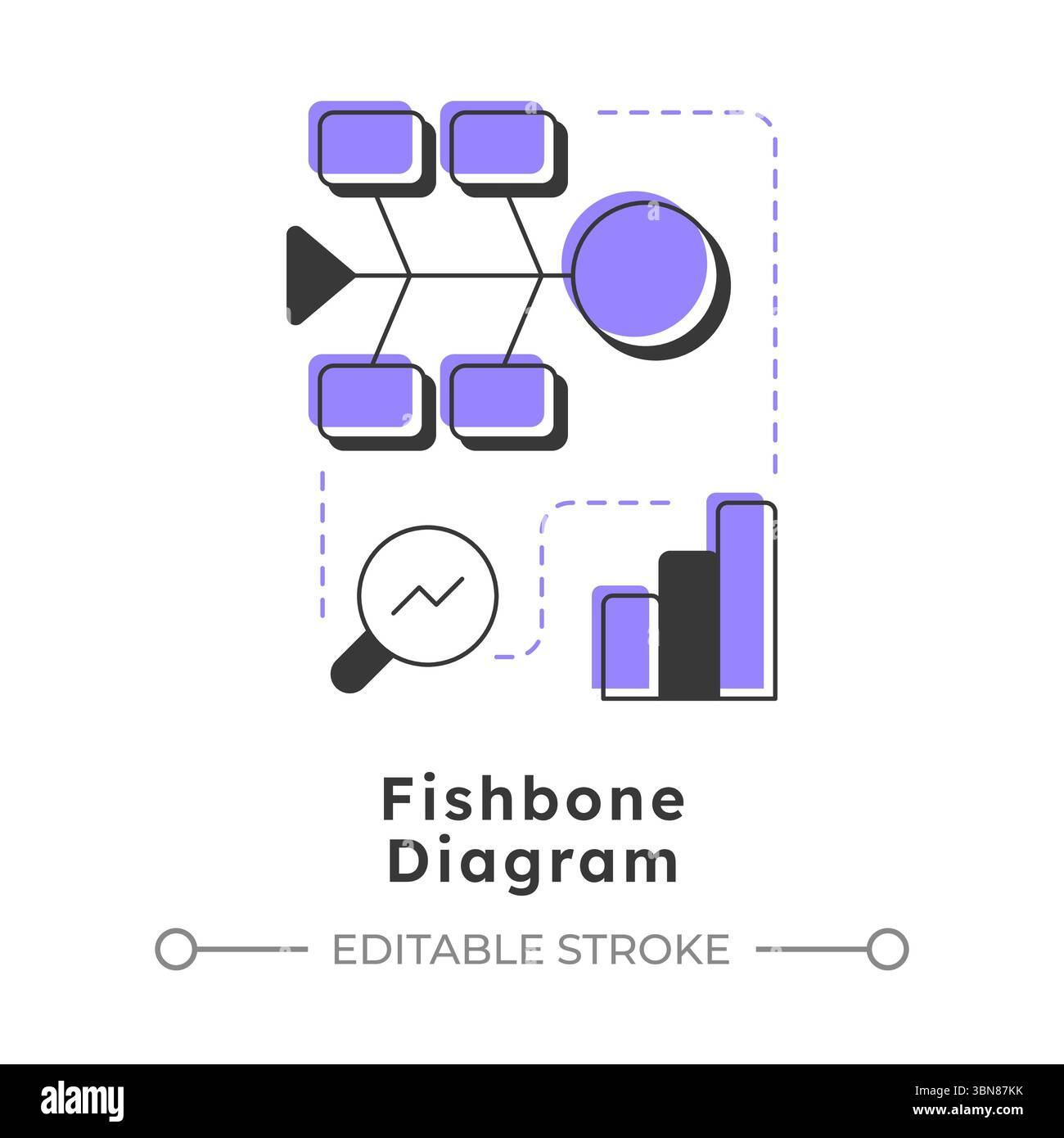 Fishbone diagram modern linear concept icon Stock Vector Image & Art ...
